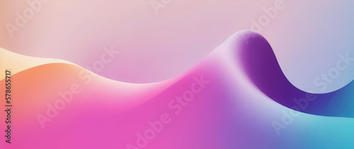 Wavy shapes mixing colors, gradient background, generative ai.