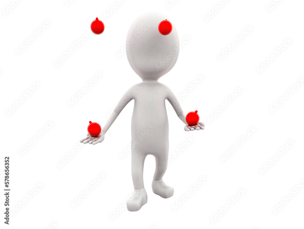 3d man juggling balls in hands concept 3d man juggling balls in hands concept