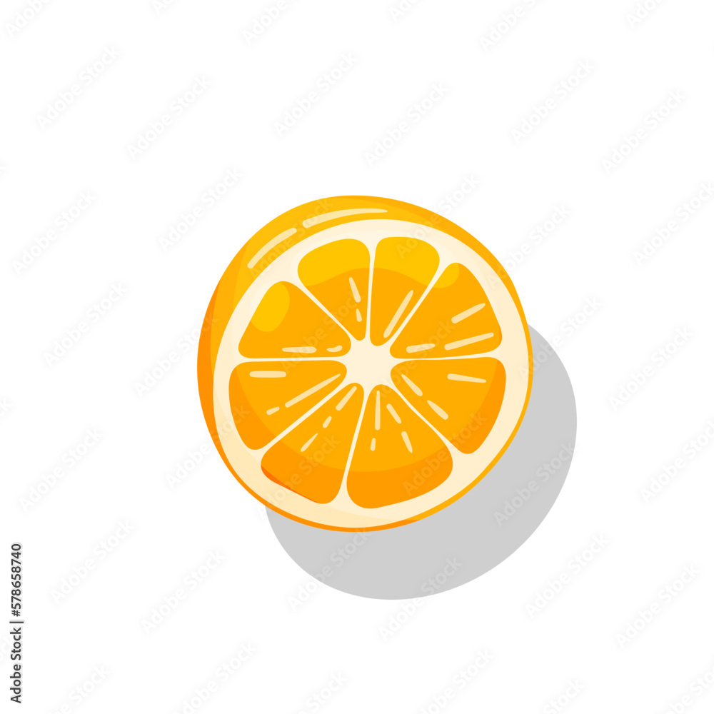 Isolated vector illustration of half an orange. Isolated vector illustration of half an orange.