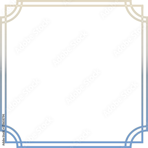 Gradient golden blue border and template full of Chinese style