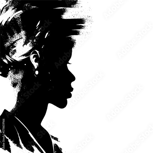 silhouette of beautiful african woman. Woman face silhouette. Womens History Month. Women's day