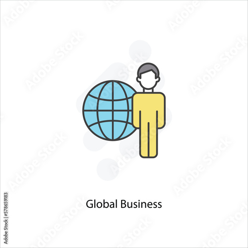 Global Business icon vector stock