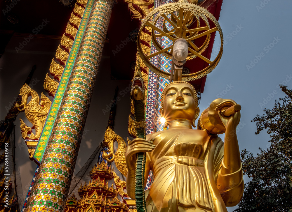 Fototapeta premium Large Buddha statue at a temple in Mae Sot Thailand