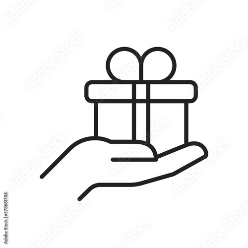 Hand Holding Gift Icon, Present Icon, Gift-Giving Icon
Generosity Icon, Gratitude Icon, Celebration Icon. Vector editable stroke.