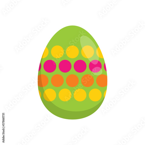 Happy Easter. Colorful patterned easter egg on a white background. Spring holiday.