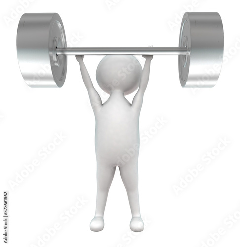 3d man exercising with dumbell concept