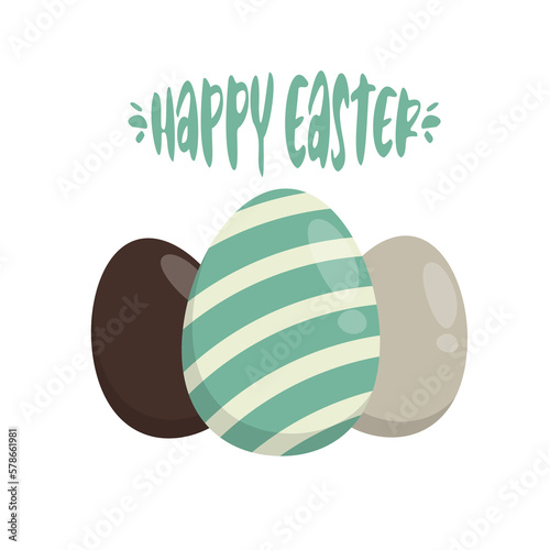 Happy Easter. Set Easter eg...