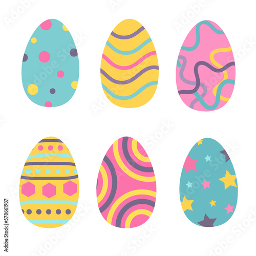 Happy Easter. Set Easter eg...