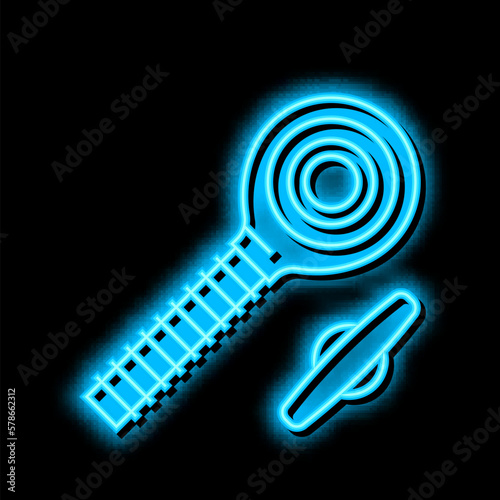 rod end bolt neon glow icon illustration