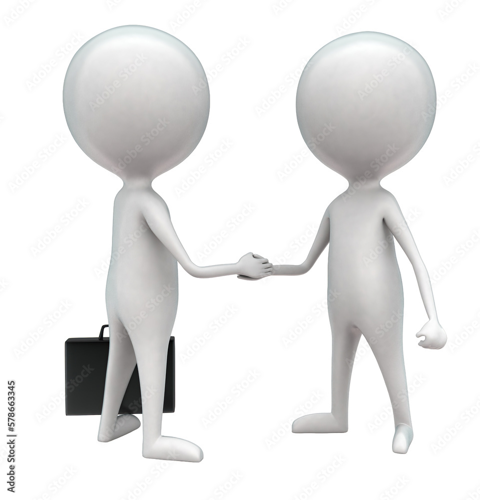 3d men handshaking eachother concept 3d men handshaking eachother concept