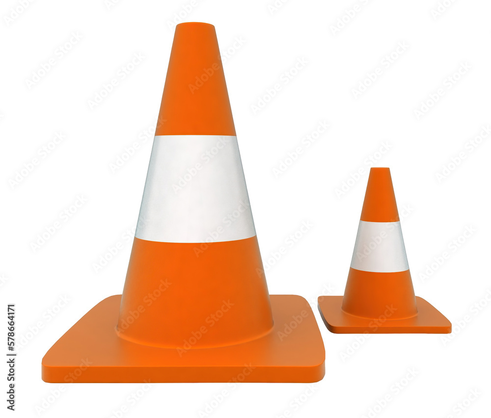 3d traffic cones concept - 3d render 3d traffic cones concept - 3d render