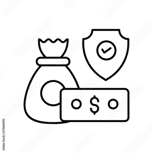 Funds Protection icon vector stock