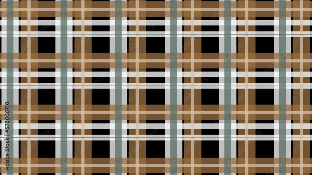 Beige and green check on a black background