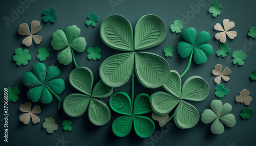Happy St. Patrick's Day decoration concept made from shamrock