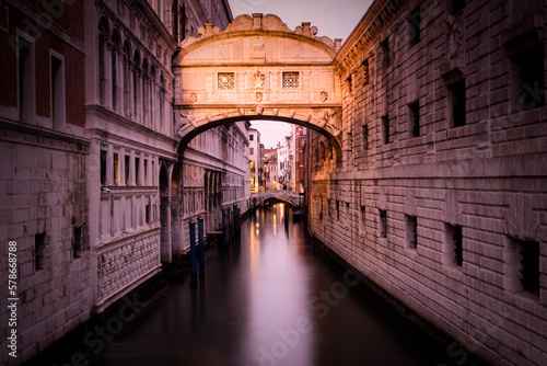 The Bridge Of Sighs In Venice At Sunset