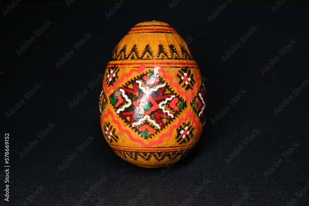 Handmade easter colored eggs with black background Handmade easter colored eggs with black background