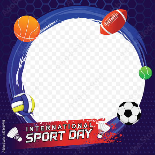 Sports Background Vector. International Sports Day Illustration, Graphic Design for the decoration of gift certificates, banners, and flyer