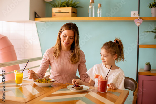 Mother and daughter having ...
