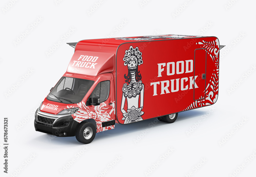 Food Truck Caravan Mockup Stock Template | Adobe Stock