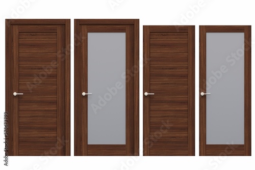 Fototapeta Naklejka Na Ścianę i Meble -  interior doors isolated on white background, interior furniture, 3D illustration, cg render
