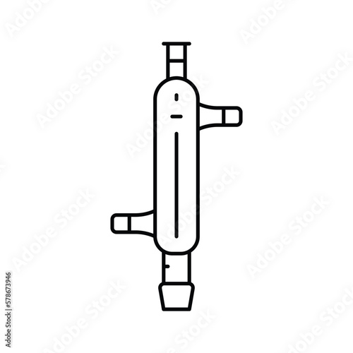 water condenser chemical glassware lab line icon vector illustration