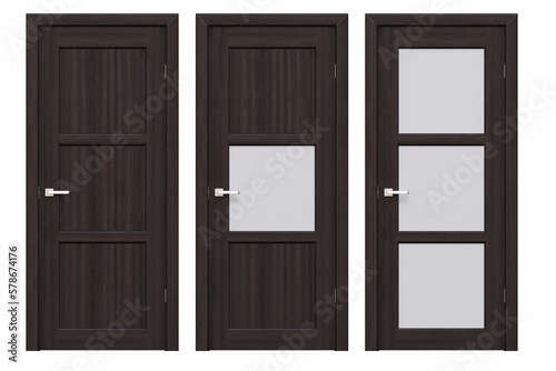 Fototapeta Naklejka Na Ścianę i Meble -  interior doors isolated on white background, interior furniture, 3D illustration, cg render