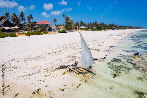 Get lost in the stunning nature of Kiwengwa Beach, Zanzibar, Tanzania with breathtaking panoramic views from above photo