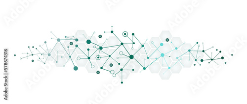 Abstract background of molecular structures. Molecules or DNA chain, genetic engineering, neural networks, innovative technologies, scientific research. Concept of technology, science and medicine.