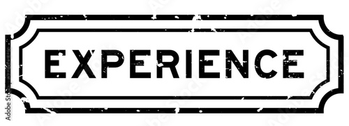 Grunge black experience word rubber seal stamp on white background