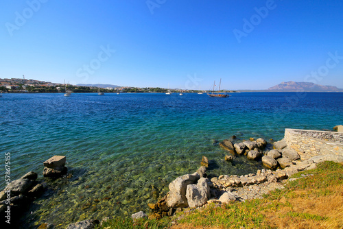 Panoramic view of Datca cityscape, Mugla, Turkey.