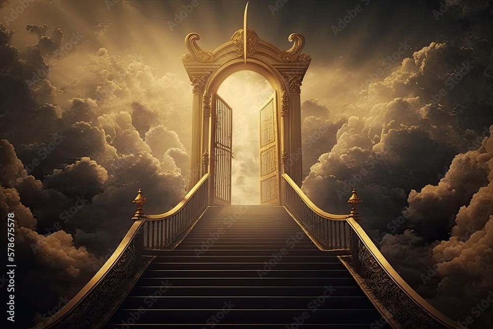You can reach the pearly gates of heaven by ascending a golden