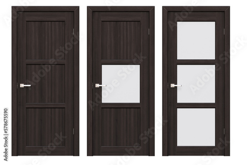 Fototapeta Naklejka Na Ścianę i Meble -  interior doors isolate on a transparent background, interior furniture, 3D illustration, cg render