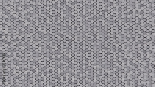 3D Futuristic hexagonal whi...
