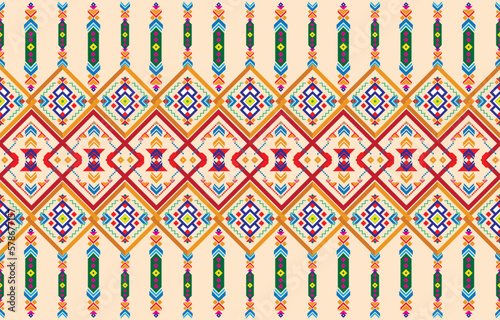 Geometric vector background with sacral tribal ethnic elements. Traditional triangles gypsy geometric forms sprites tribal themes apparel fabric tapestry print