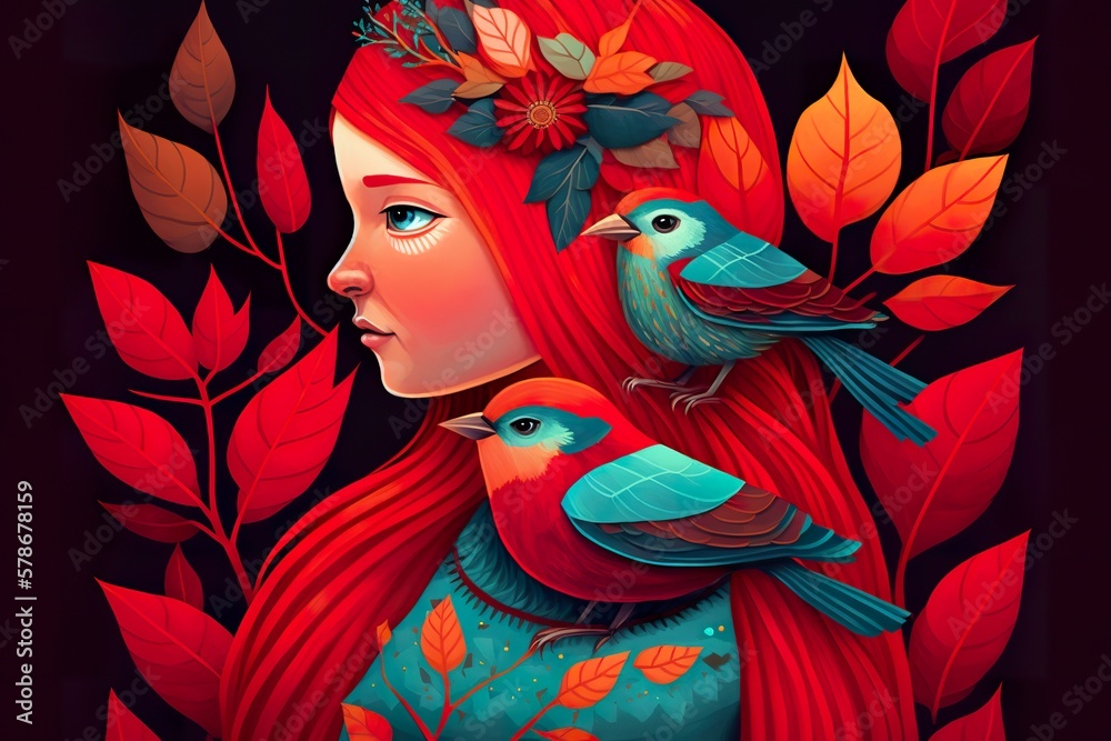 Naklejka premium Mother nature created with Generative AI