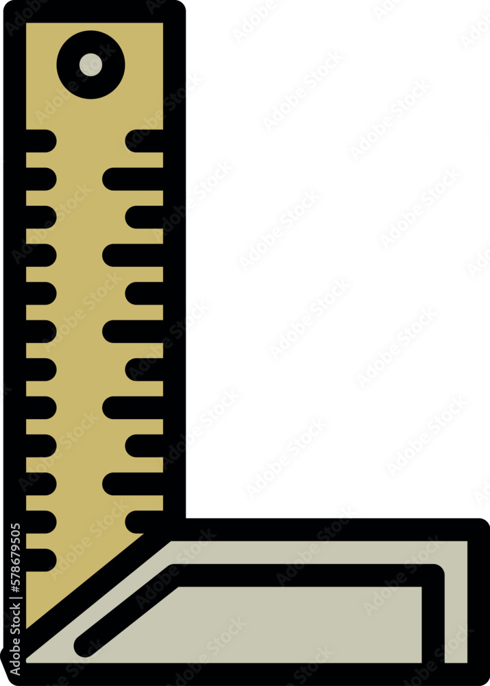 Angle ruler icon outline vector. Carpenter tool. Wood tool
