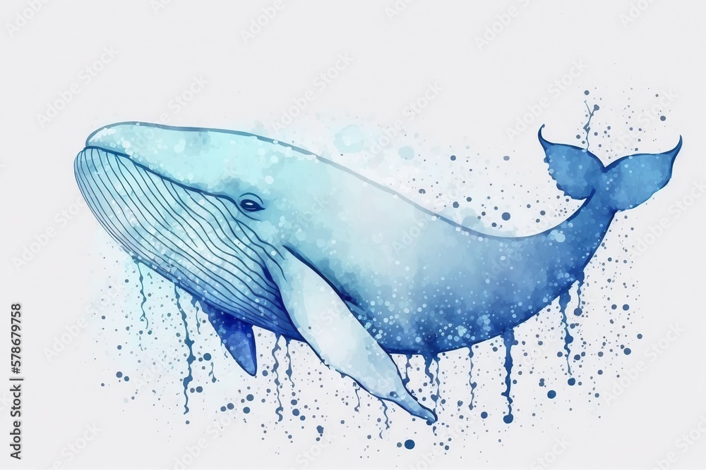 Naklejka premium Blue whale created with Generative AI 