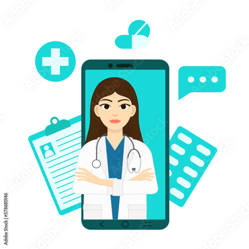 Smartphone access to the doctor, online consultation. Ask a doctor