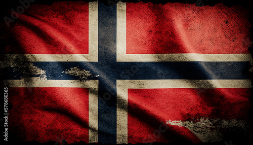 Vintage Norwegian flag photo