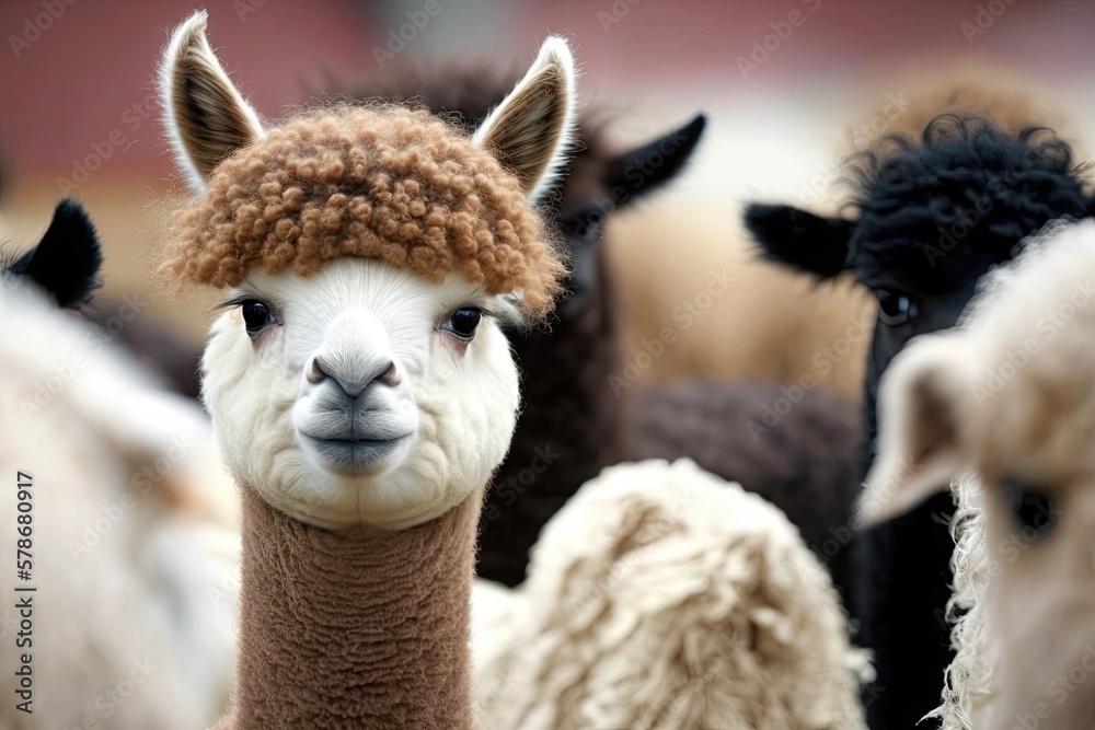 Obraz premium Alpaca Day is an annual event that takes place in September. Generative AI