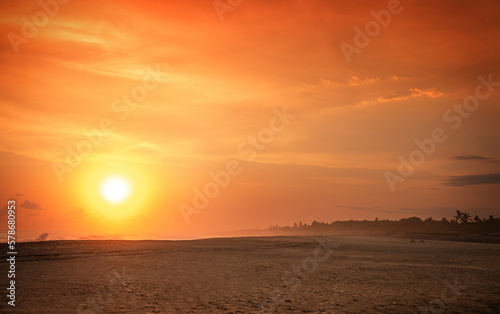 Colorful clouds and blue sky with the sunset for nature textured background