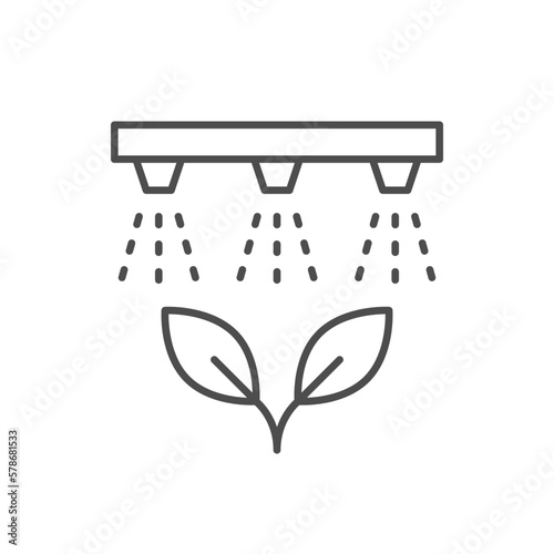 Agricultural watering system line icon