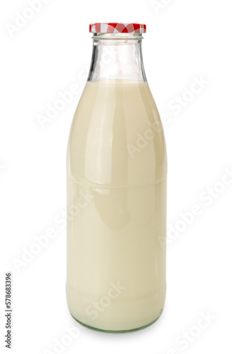 Glass milk bottle, cut out