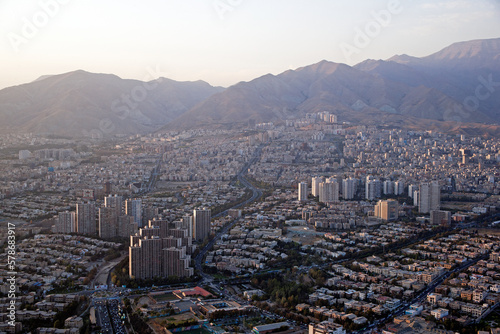 aerial view of the city Tehran, iran