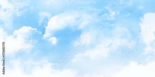 Blue sky background with clouds. Light blue sky and white clouds. On a clear sky, floating clouds.