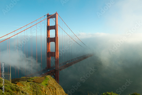 bridge, san francisco, golden gate, golden gate bridge, california, golden, gate, bay, usa, architecture, francisco, water, city, landmark, travel, san, sky, ocean, fog, suspension, america, red, land