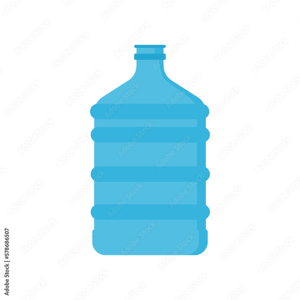 Water gallon flat design template vector. big bottle with clean water. Plastic container for the cooler. Isolated on white background. Water gallon flat design template vector. big bottle with clean water. Plastic container for the cooler. Isolated on white background.