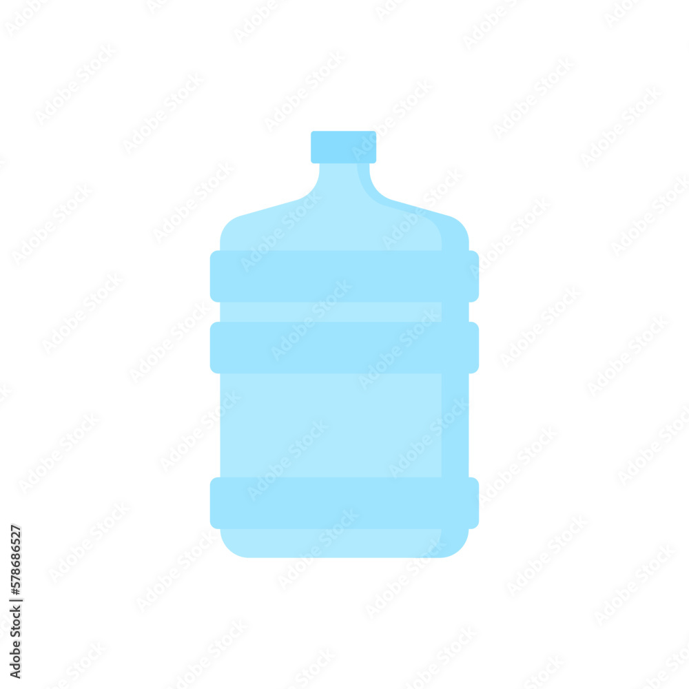 Water gallon flat design template vector. big bottle with clean water. Plastic container for the cooler. Isolated on white background. Water gallon flat design template vector. big bottle with clean water. Plastic container for the cooler. Isolated on white background.