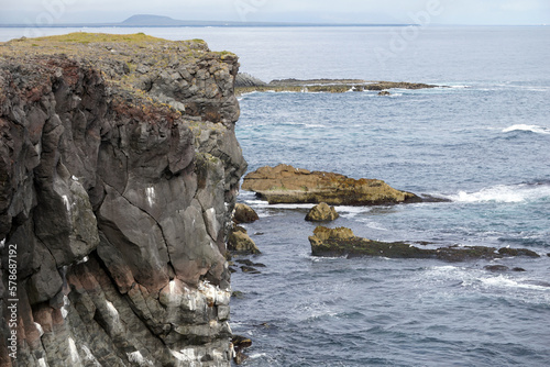 Rocky cliffs in Arnastrapi village at Snaefellsnes Peninsula, Iceland © PX Media