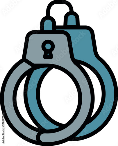 Handcuffs icon outline vector. Police equipment. Office tools
